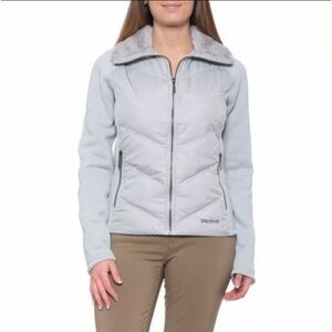 Marmot Women's I89040 Size L Gray Thea Hybrid Jacket 700 Fill Down Full Zip EUC